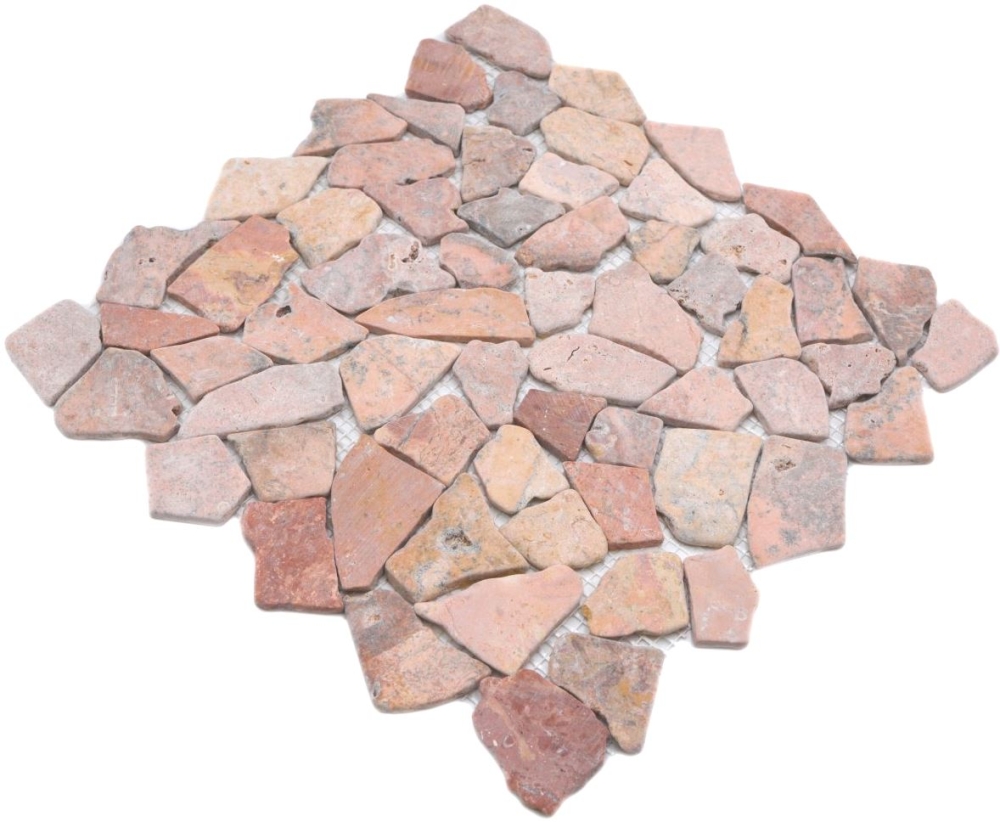 Preview: Fracture mosaic polygonal marble natural stone mosaic rose red Ciot Rossoverona 44-30-140