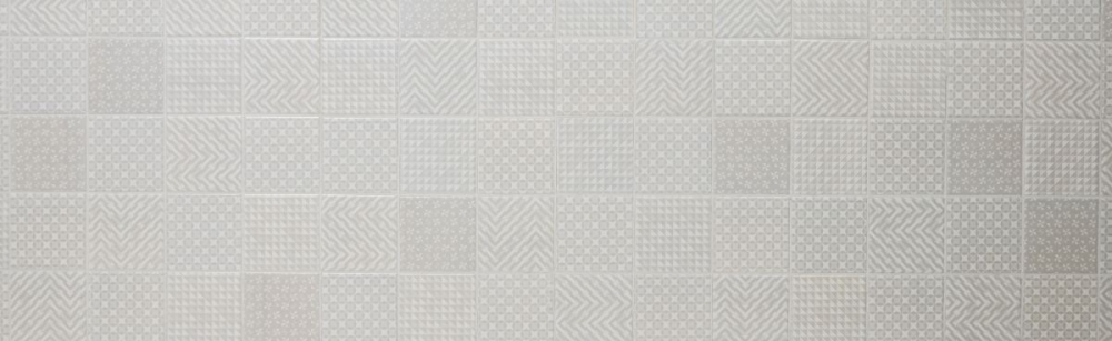 Mosaico quadrato Geo Grey in ceramica effetto retro grigio lucido