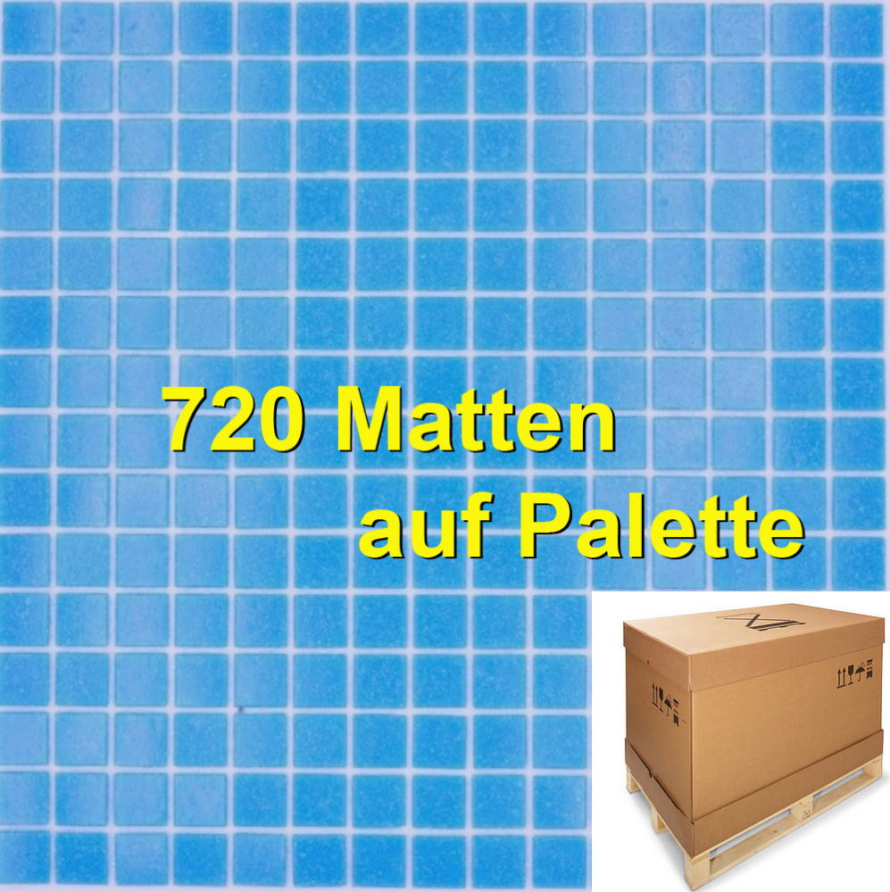 720 esteras = 72sqm piscina mosaico azulejo piscina mosaico de vidrio mosaico azul claro - precio especial - 200-A14-P_720_Platten