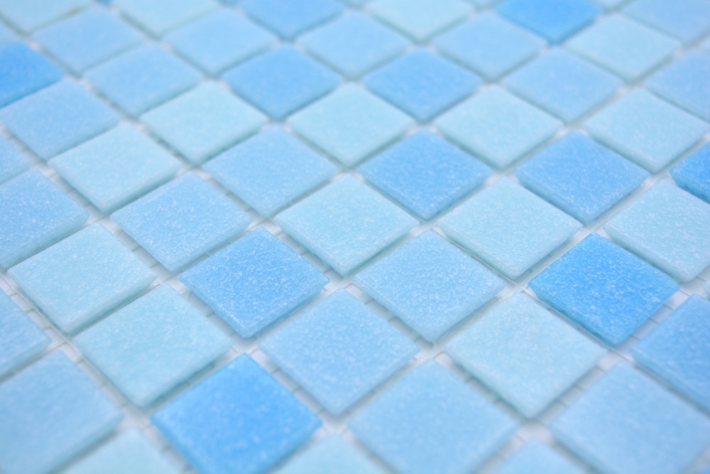 Schwimmbad Mosaik Fliese Poolmosaik Glasmosaik Eisblau Hellblau - 210-PA331