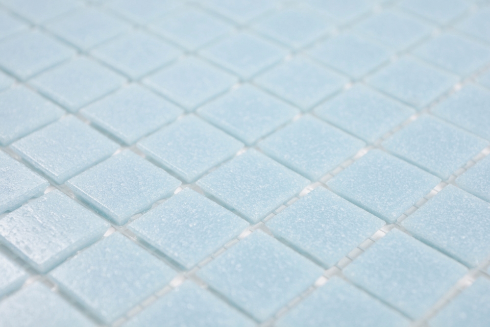 Schwimmbad Mosaik Fliese Poolmosaik Glasmosaik Hellblau papierverklebt - 200-A11-P