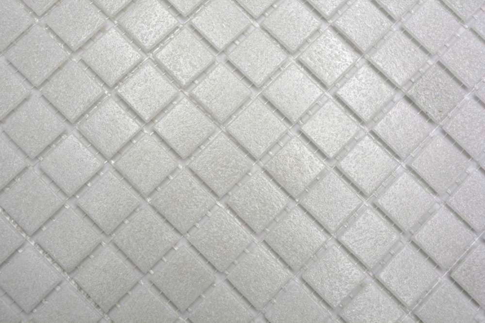 Preview: Mosaic pool optic glass white shiny - 10 mosaic sheets