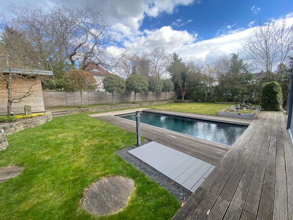 Mosaikfliese Poolmosaik Glasmosaik Grau Basalt Optik dunkelgrau