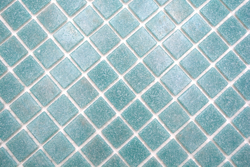 Schwimmbad Mosaik Fliese Poolmosaik Glasmosaik Pastell Blau Türkis - 200-A52