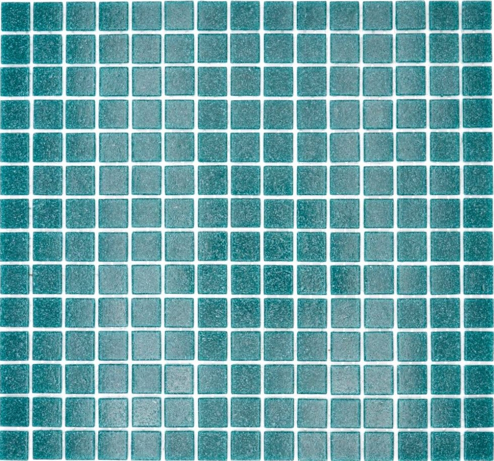 Mosaic tiles, pool look, glass, dark turquoise, glossy - 10 mosaic sheets