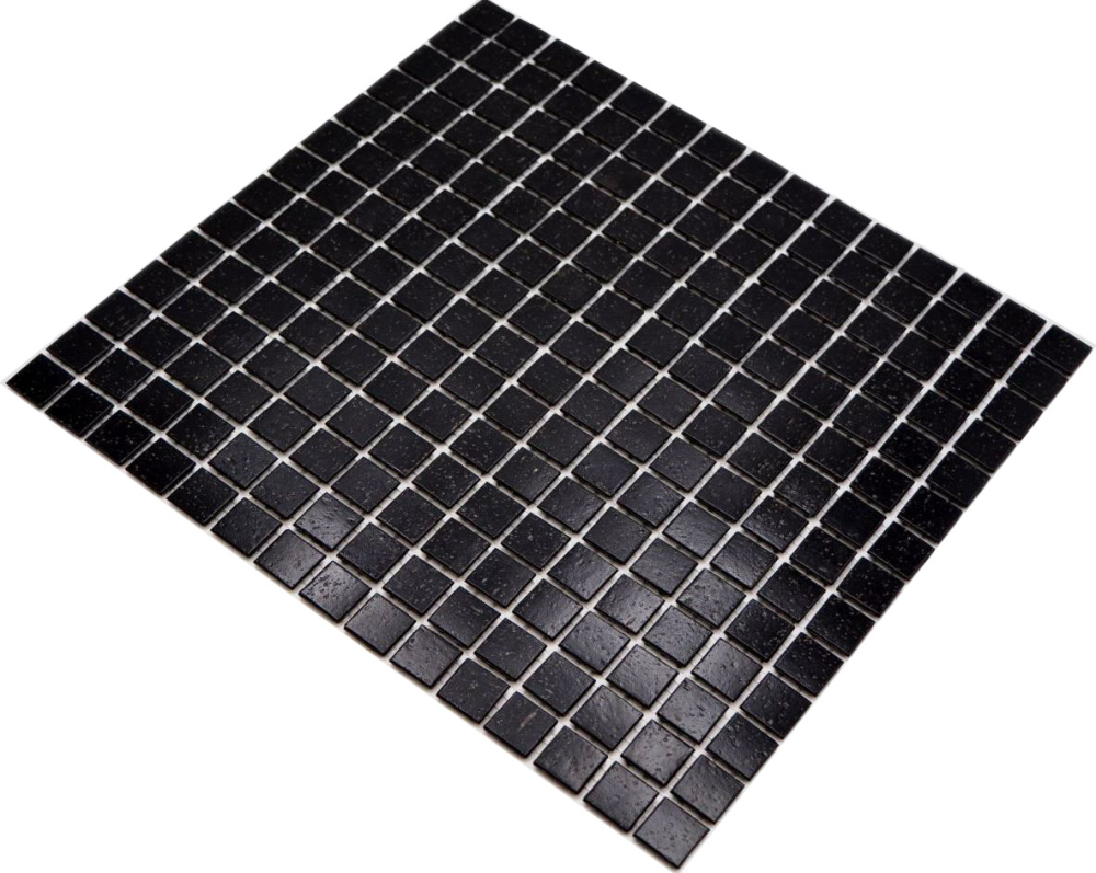 Mosaik Pooloptik Glas schwarz glaenzend - 10 Mosaikblaetter