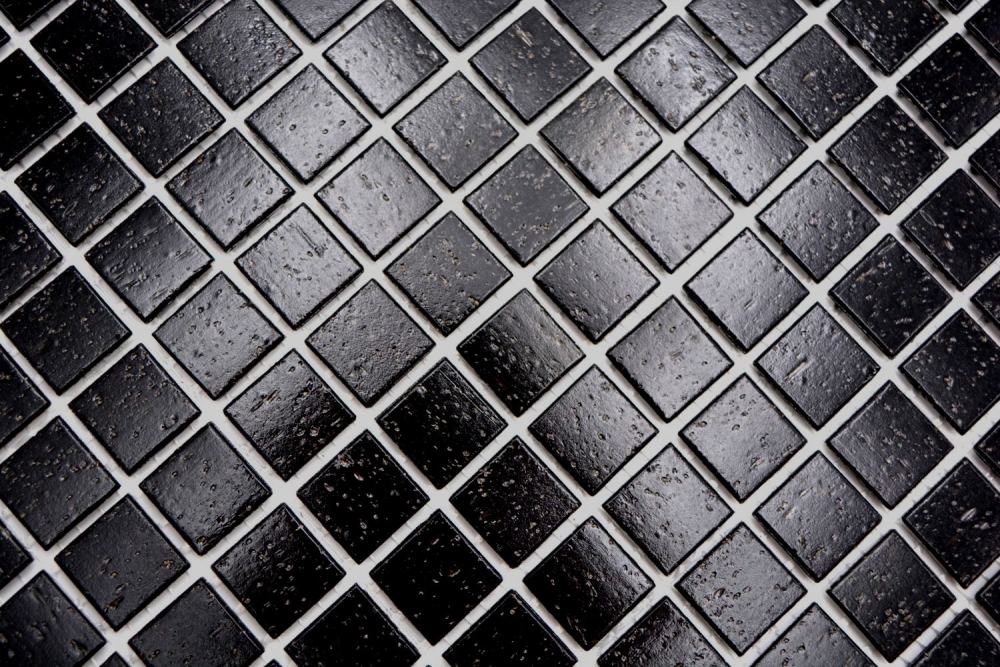 Mosaique de piscine Mosaique de verre Noir Spots