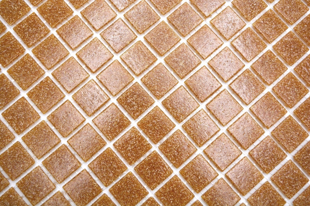 Piscine Mosaique Mosaique de verre Marron Spots - 10 tapis de mosaique