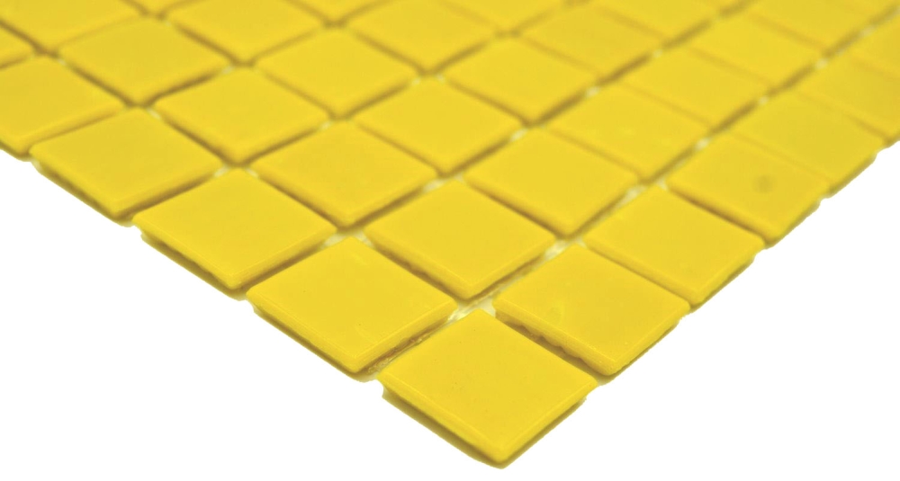 Mosaico piscina vidrio optico amarillo brillante - 10 hojas de mosaico