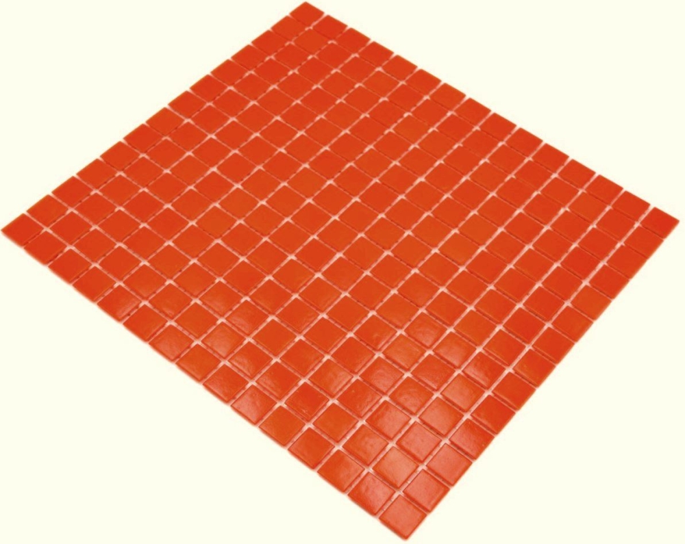 Schwimmbad Mosaik Fliese Poolmosaik Glasmosaik Orange Rot