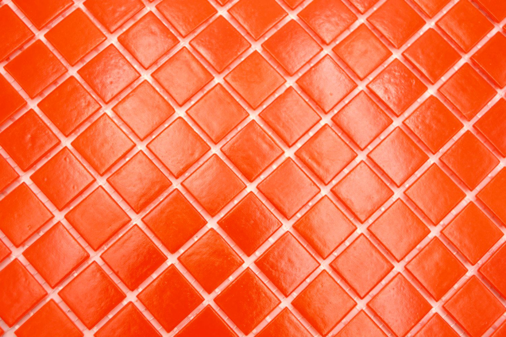 Schwimmbad Mosaik Fliese Poolmosaik Glasmosaik Orange Rot