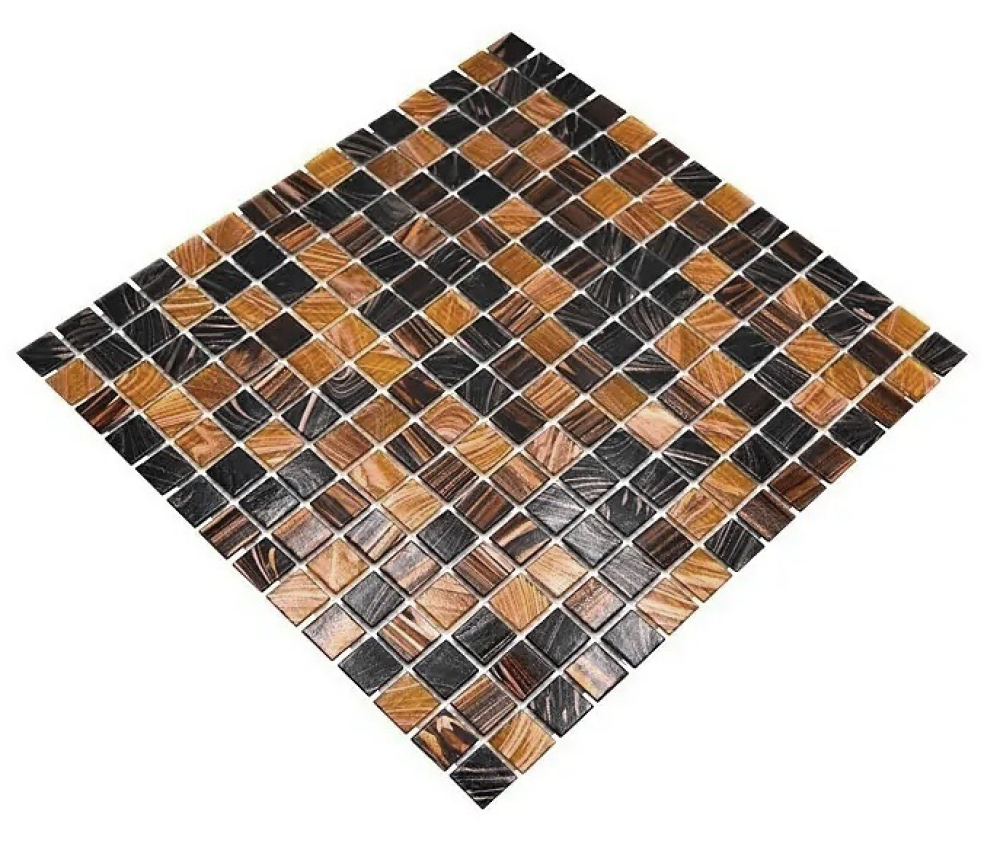 Mosaique verre mix brun brillant - 10 feuilles de mosaique