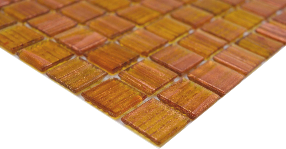 Mosaique de verre Carreau de mosaique brun dore cuivre