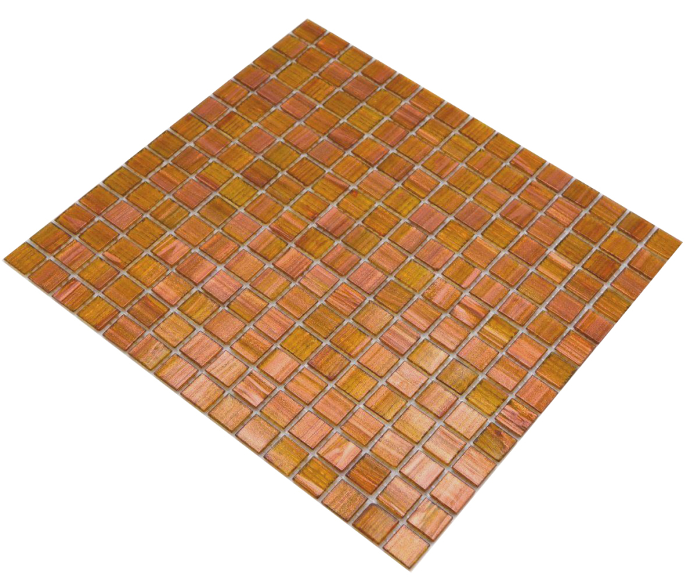 Mosaique de verre Carreau de mosaique brun dore cuivre