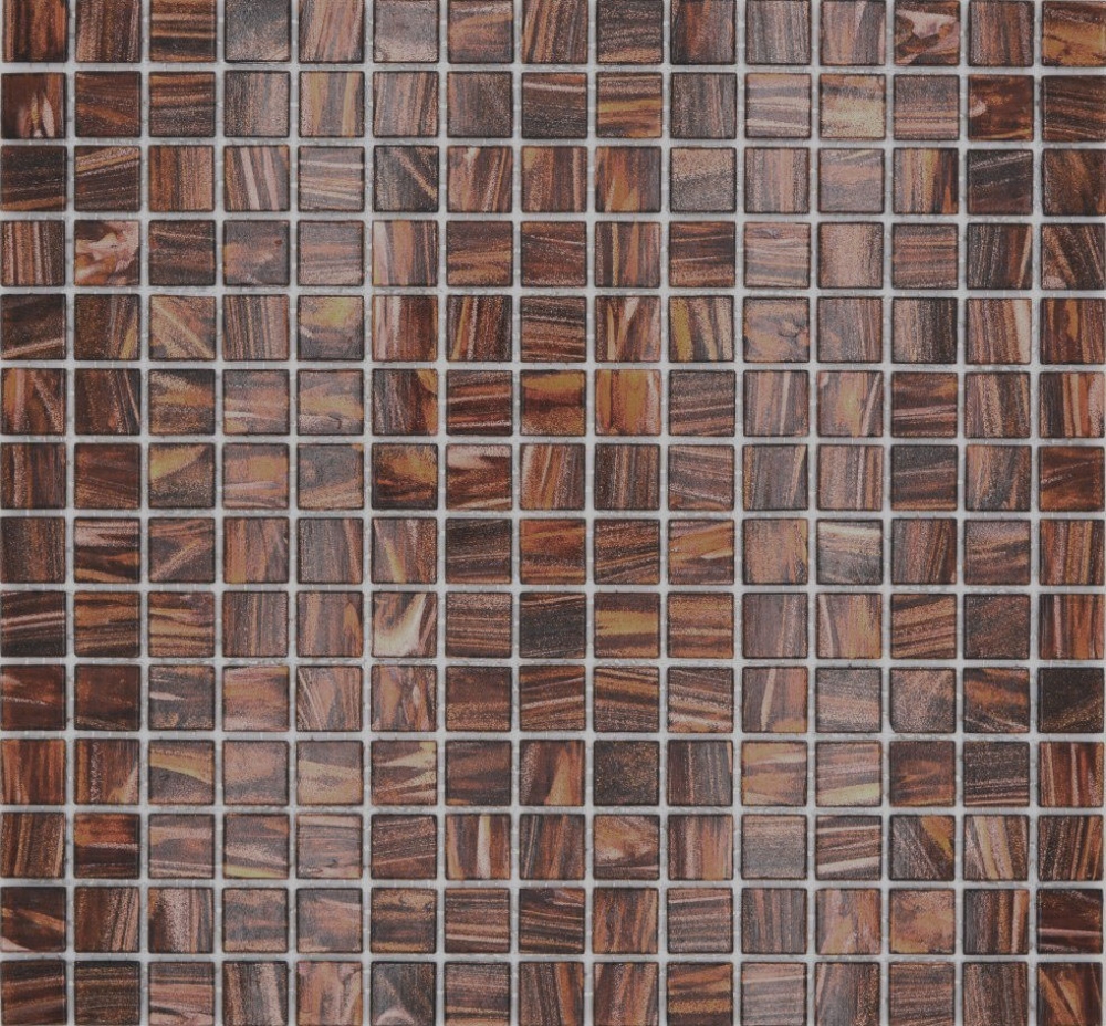 Mosaique aspect piscine verre marron brillant - 10 feuilles de mosaique