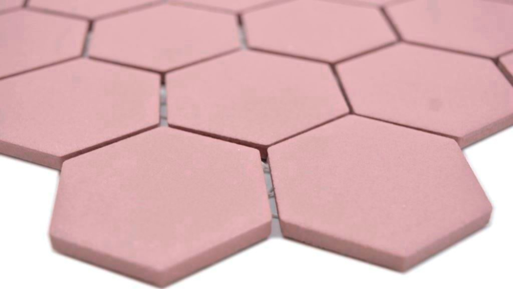 Mosaique Hexagone uni rouge clinker R10B Ceramique aspect hexagonal mat