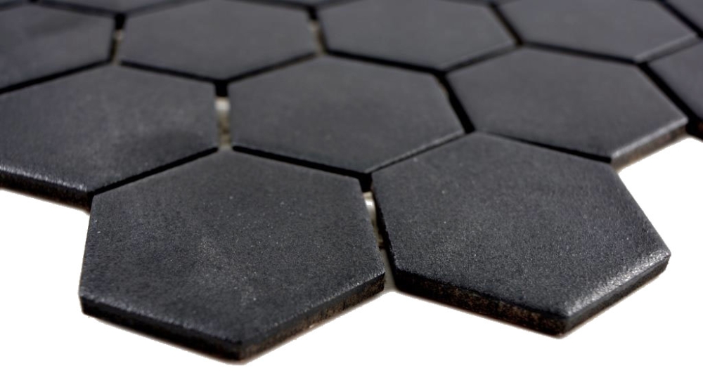 Ceramic mosaic tile Mosaic mat Hexagon Black Non-slip R10B Tile backsplash Mosaic tile - 11H-0303-R10