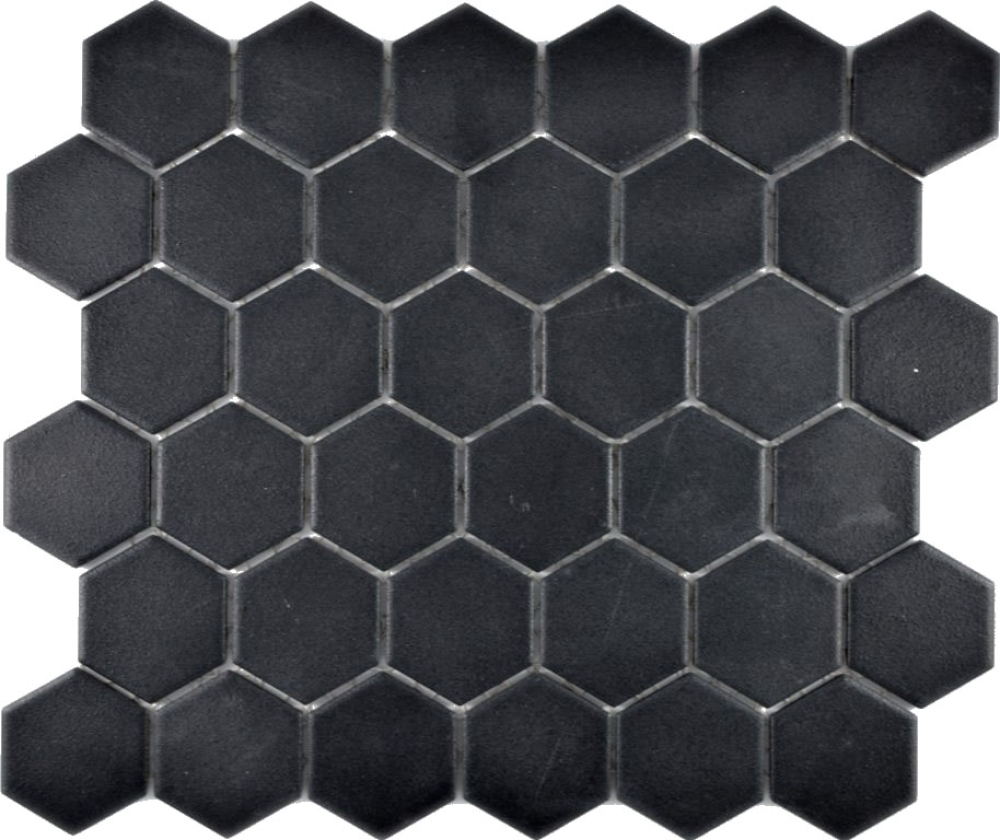 Ceramic mosaic tile Mosaic mat Hexagon Black Non-slip R10B Tile backsplash Mosaic tile - 11H-0303-R10