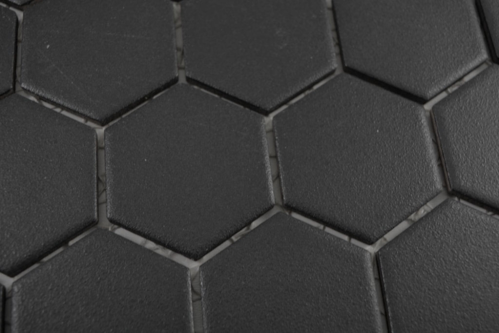 Ceramic mosaic tile Mosaic mat Hexagon Black Non-slip R10B Tile backsplash Mosaic tile - 11H-0303-R10