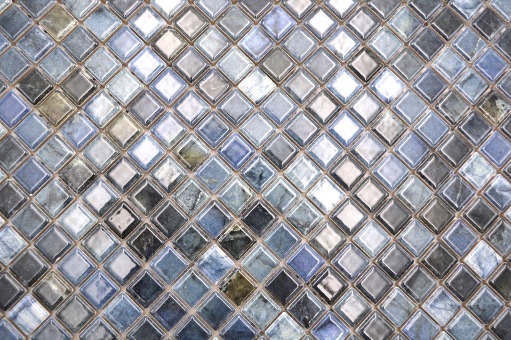 Jasba Agrob Buchtal Marble & More Mosaik Keramik Steinzeug labradorit blue glänzend Mamoroptik Küche Bad Dusche JBMM26