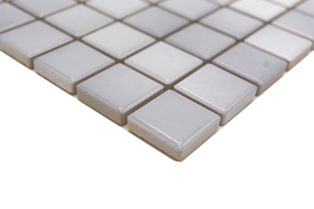 Jasba Agrob Buchtal Fresh Mosaik Keramik Steinzeug silver grey mix glänzend k.A. Küche Bad Dusche JBF219
