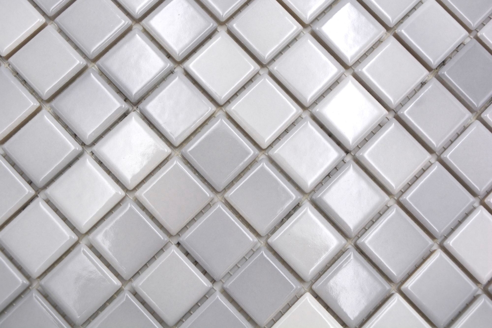 Jasba Agrob Buchtal Fresh Mosaik Keramik Steinzeug silver grey mix glänzend k.A. Küche Bad Dusche JBF219