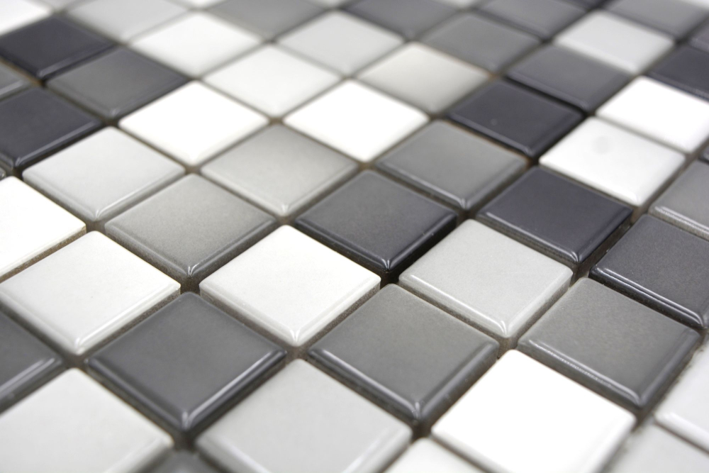 Jasba Agrob Buchtal Fresh Mosaik Keramik Steinzeug white grey mix glänzend k.A. Küche Bad Dusche JBF221