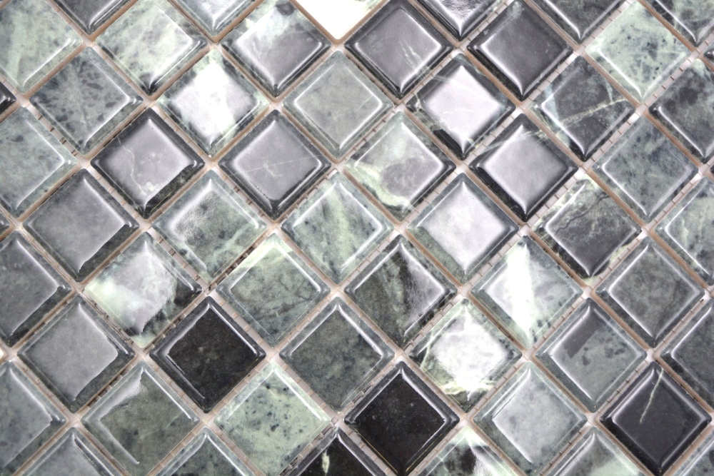 Jasba Agrob Buchtal Marble & More Mosaik Keramik Steinzeug verde alpi glänzend Mamoroptik Küche Bad Dusche JBMM21