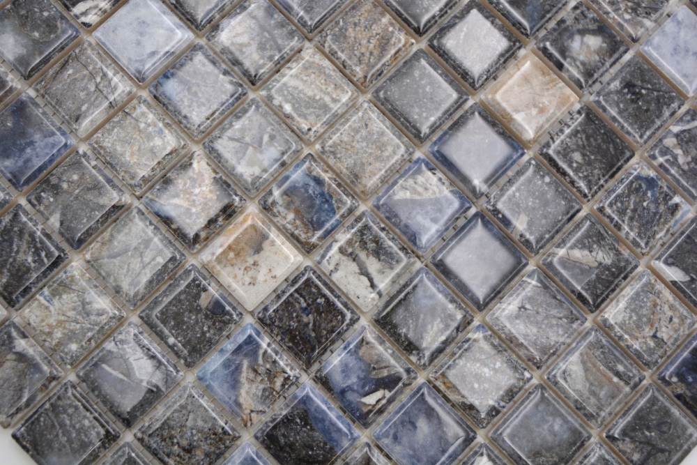 Jasba Agrob Buchtal Marble & More Mosaik Keramik Steinzeug illusion dark glänzend Mamoroptik Küche Bad Dusche JBMM22