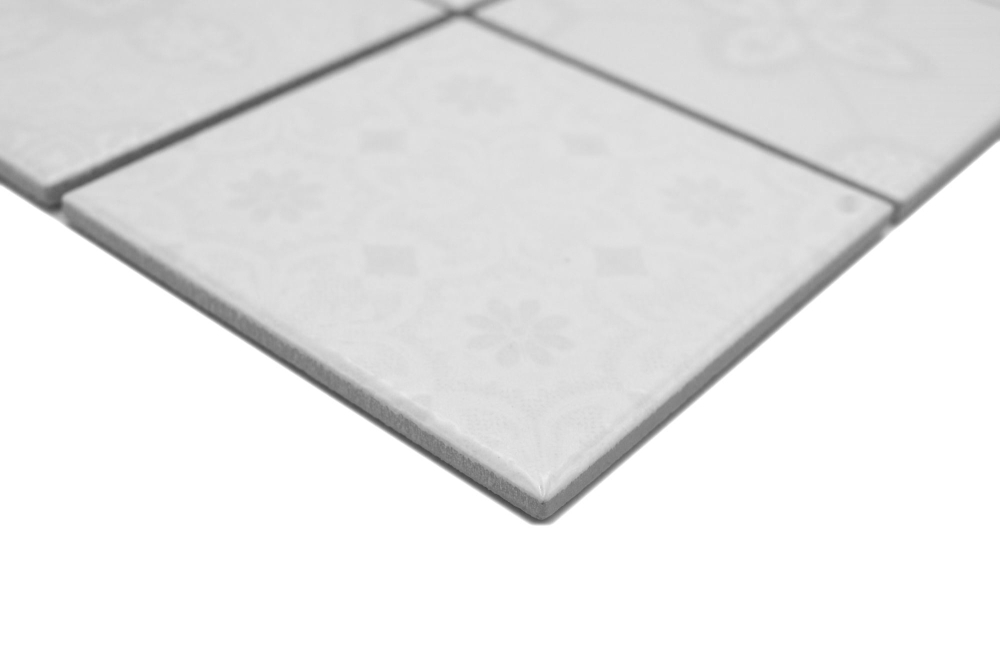 Jasba mosaique gris cerame Clara iceland white brillant aspect retro cuisine salle de bain douche JBC139