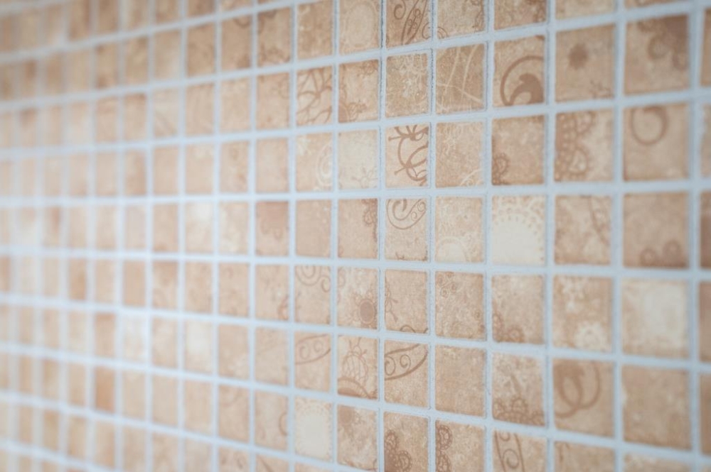Mosaico cuadrado Laceo diseno ceramico beige aspecto mate