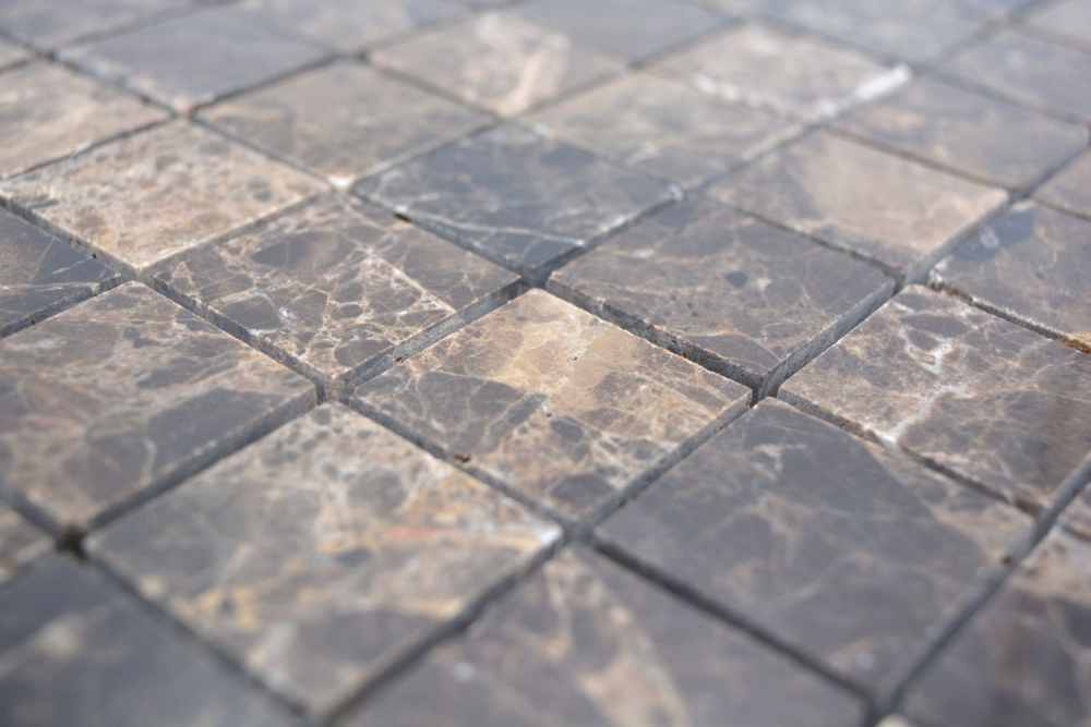 Mosaic square Impala brown polished marble mix