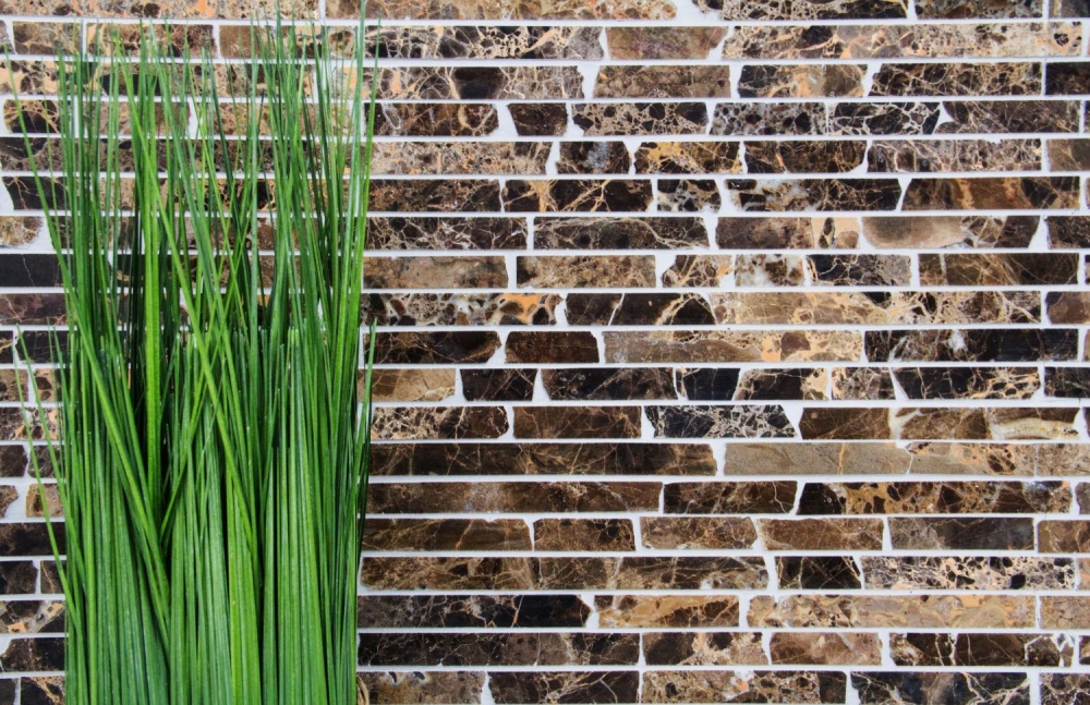 Mosaique Brick Impala brun flamme Marbre aspect maconnerie mix mat