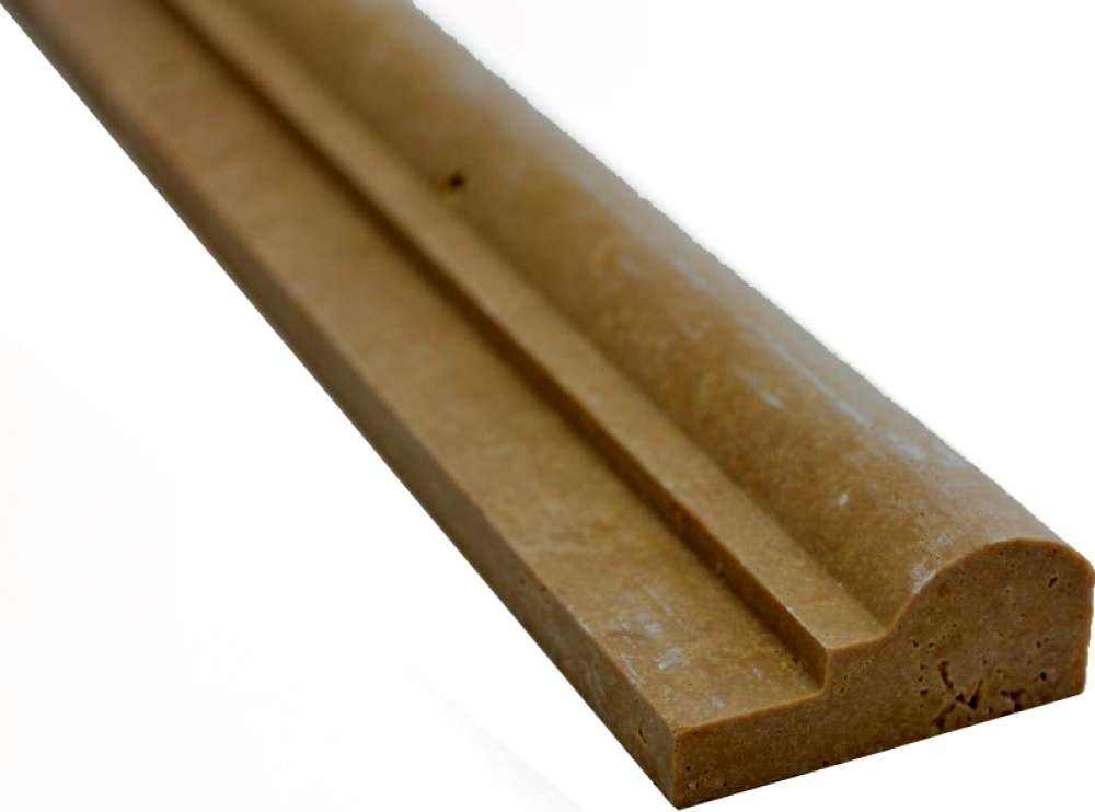 Bordure profilée en travertin antique Ogee1 Noce, noyer mat