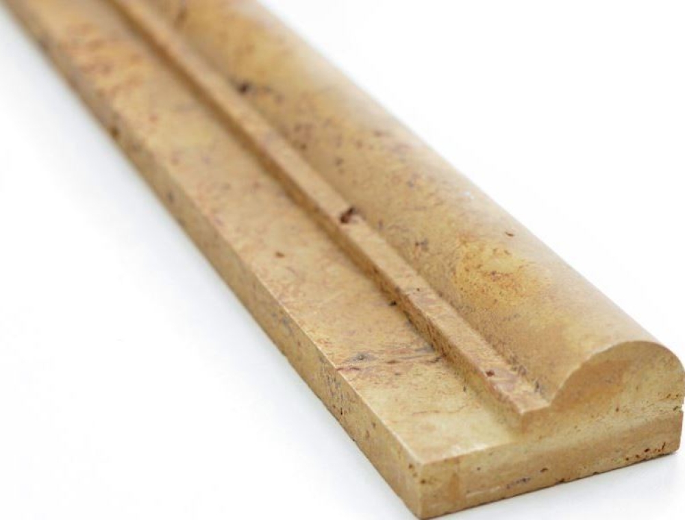 Borde Profil Ogee1 Gold Antique Travertin gelb matt