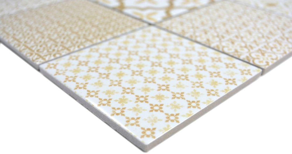 Mosaico quadrato PRONTO WARM beige in ceramica effetto retro lucido