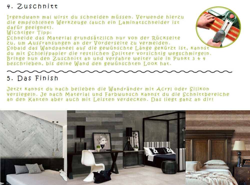Revestimiento mural Panel autoadhesivo Woodland Rock gris NB efecto madera gris mate