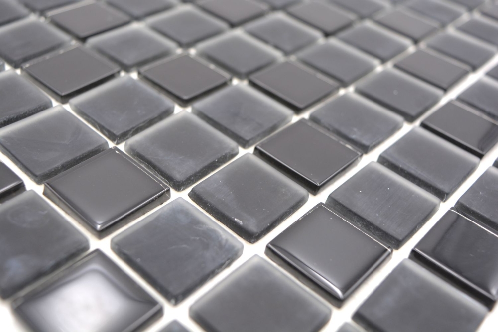 Mosaique Carre autocollant Mosaique de verre mix noir mat translucide