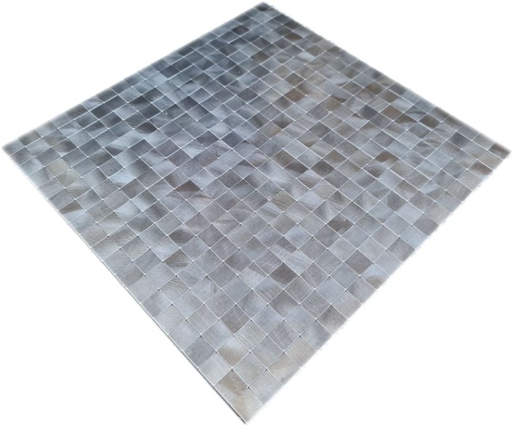selbstklebende Mosaikmatte Anthrazit Grau Metall Gebürstet Fliesenspiegel Wandverblender - 200-4M15