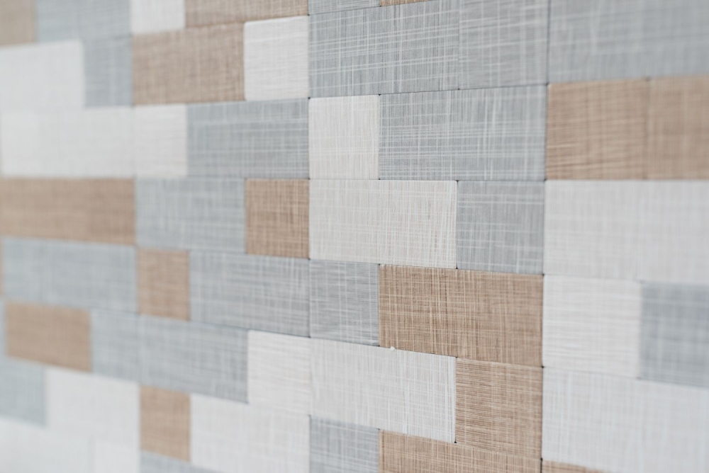 Mosaik Selbstklebend Kombination metall mix Textiloptik Aluminium Metall creme beige grau matt