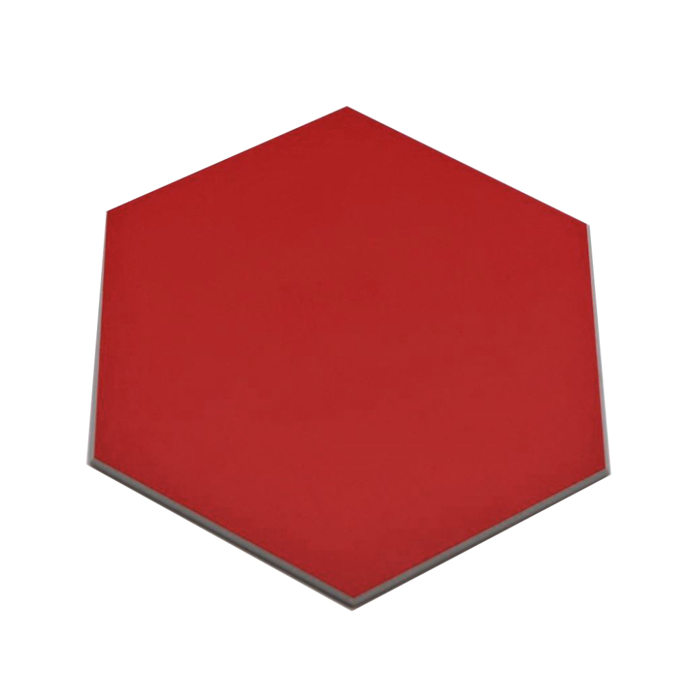 Carreau Auto-Adhesif Hexagon Vinyl UNI RED Aspect Hexagon rouge mat