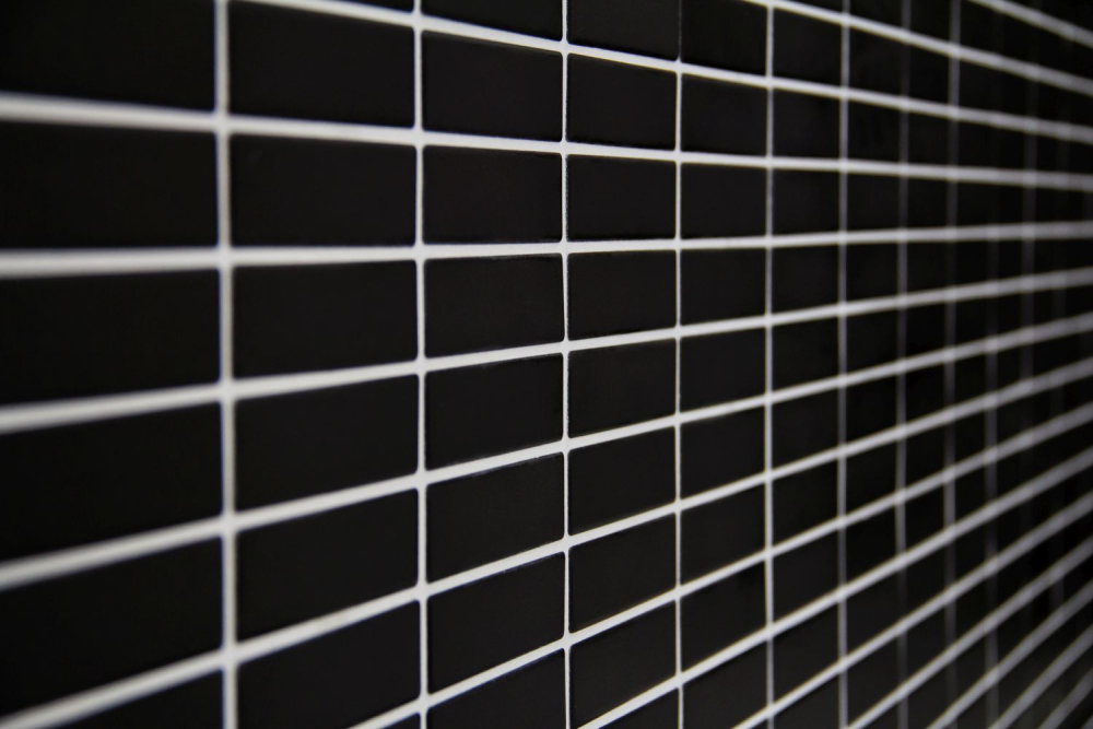 Mosaik Fliese Keramikmosaik Stäbchen schwarz matt 24-0311