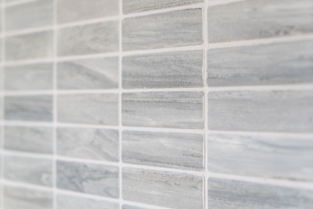 Mosaik Stäbchen Steinoptik grau Keramik matt