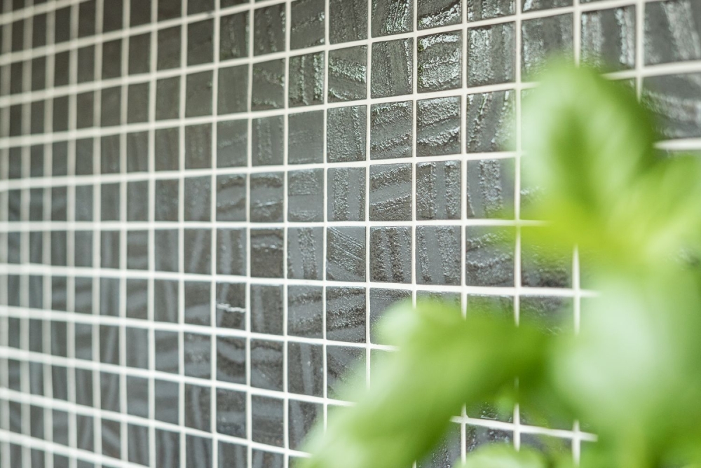 Mosaique Carre ECO uni noir anthracite verre mat