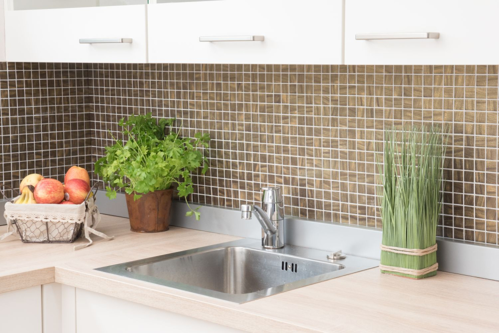 Mosaique Carre ECO uni satin or verre mat