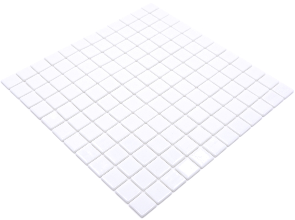 Mosaico cuadrado ECO BLANCO PUR cristal aspecto piscina blanco brillante