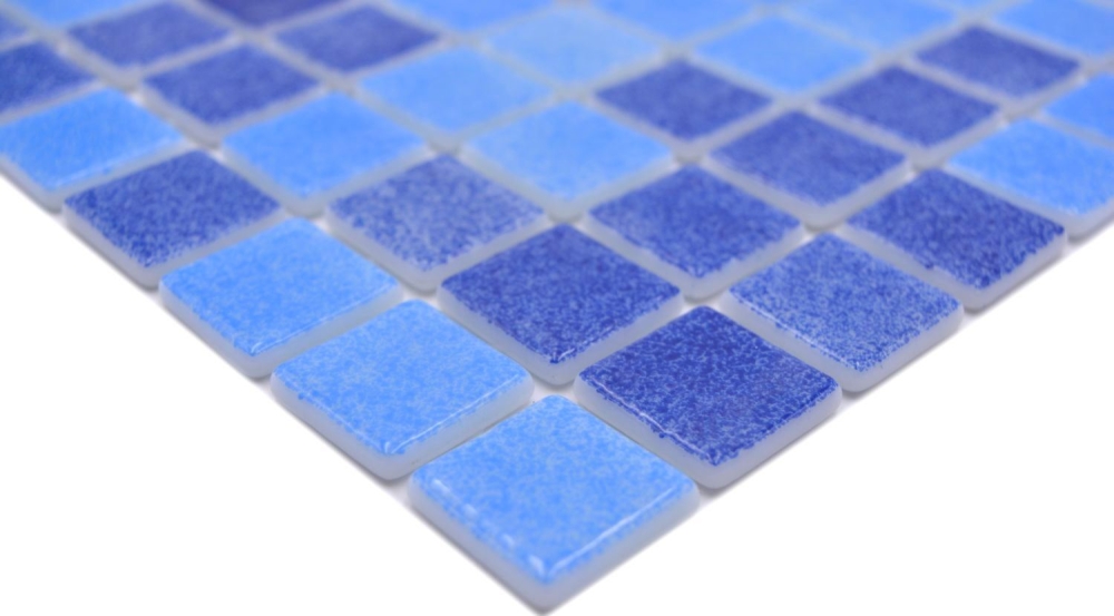 Mosaikfliese Poolmosaik Schwimmbadmosaik blau mix Badezimmer Dusche - 220-1158U