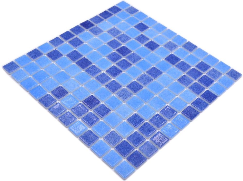 Mosaikfliese Poolmosaik Schwimmbadmosaik blau mix Badezimmer Dusche - 220-1158U