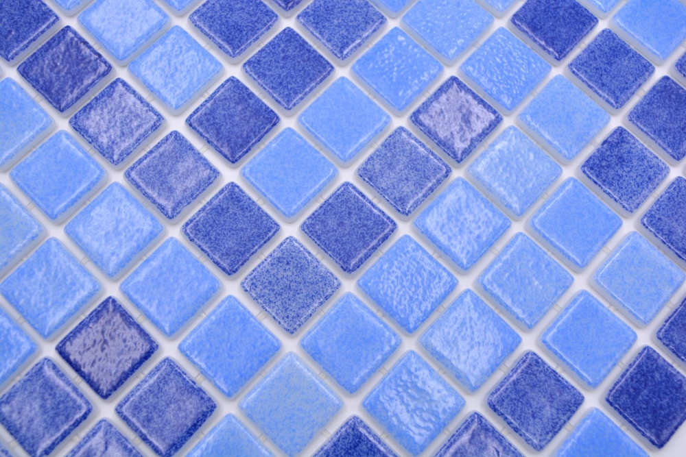 Mosaikfliese Poolmosaik Schwimmbadmosaik blau mix Badezimmer Dusche - 220-1158U