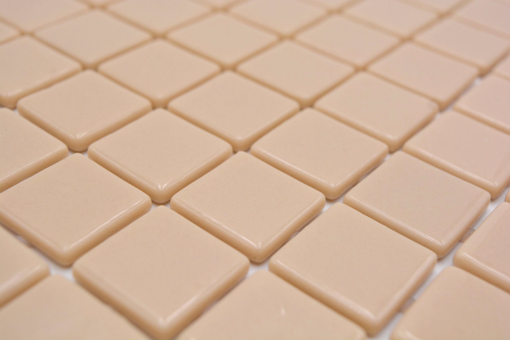 Mosaikfliese Poolmosaik Schwimmbadmosaik Beige Cream Dusche Wand SPAIN - 220-25831U